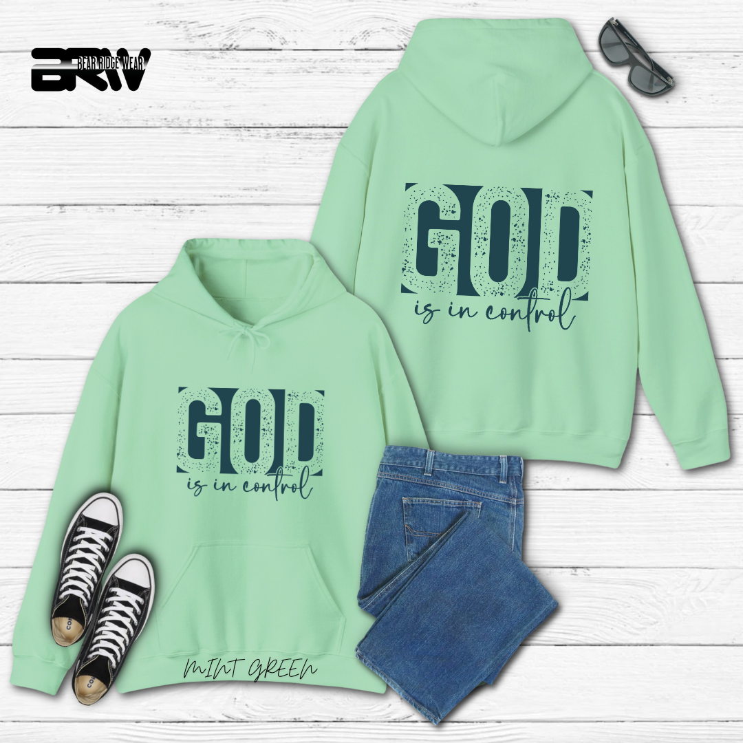 'God Is In Control' Blue Stroke  Faith Hoodie