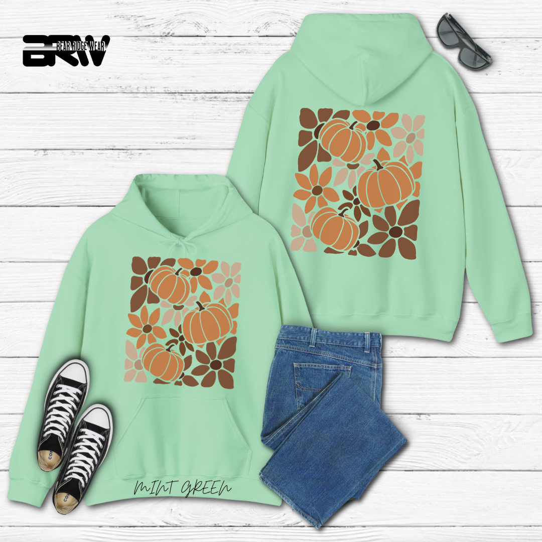 'Boho Floral Pumpkin' Fall Hoodie