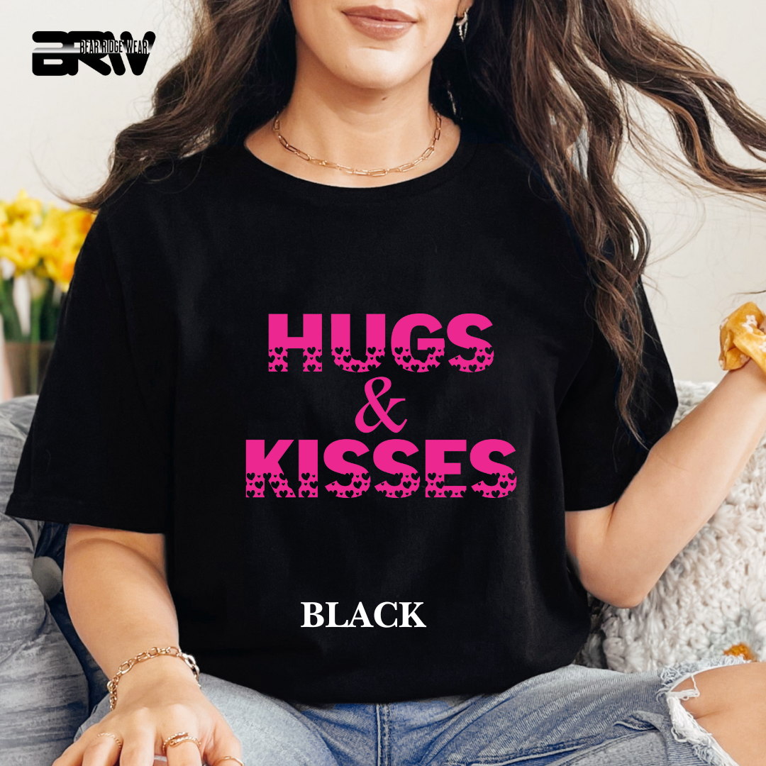 ‘Hugs and Kisses’ Pink Stroke Tee