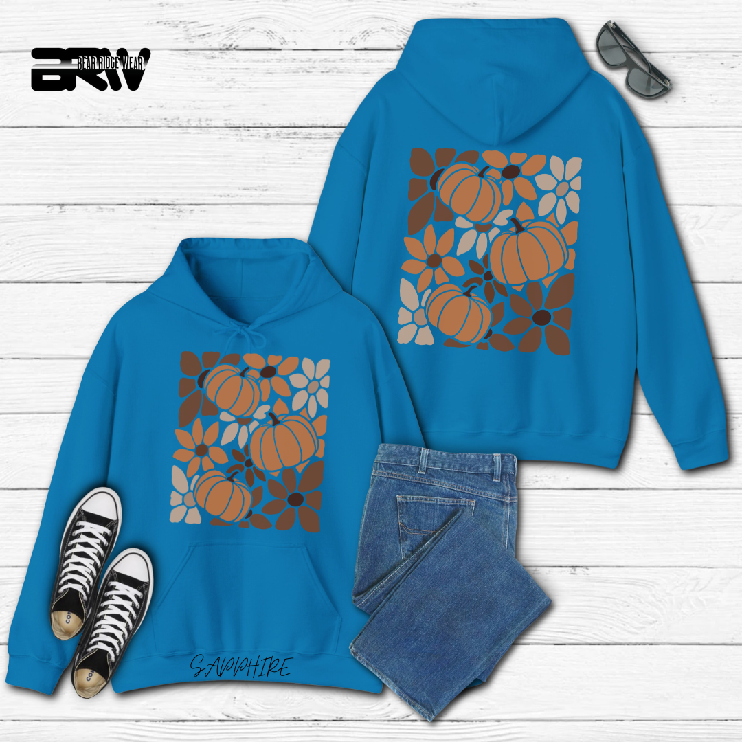 'Boho Floral Pumpkin' Fall Hoodie