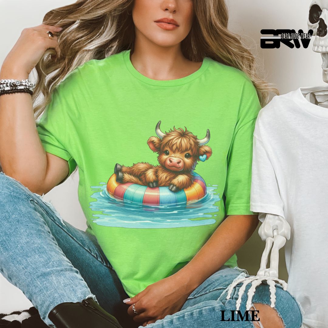 'Highland Cow-Float'  Summer Tee