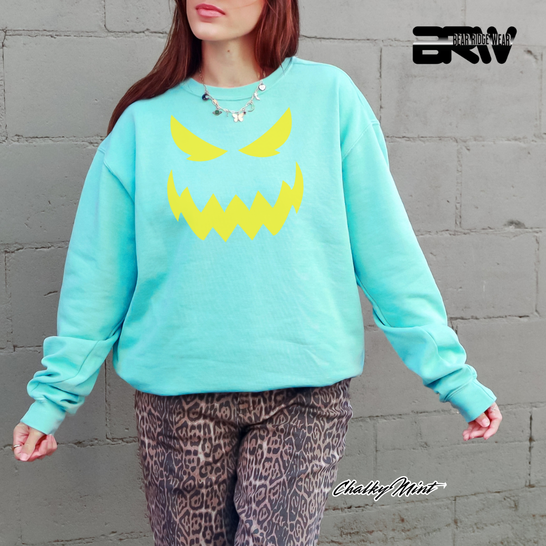 'Scary Pumpkin face' Fall Long Sleeve Tee