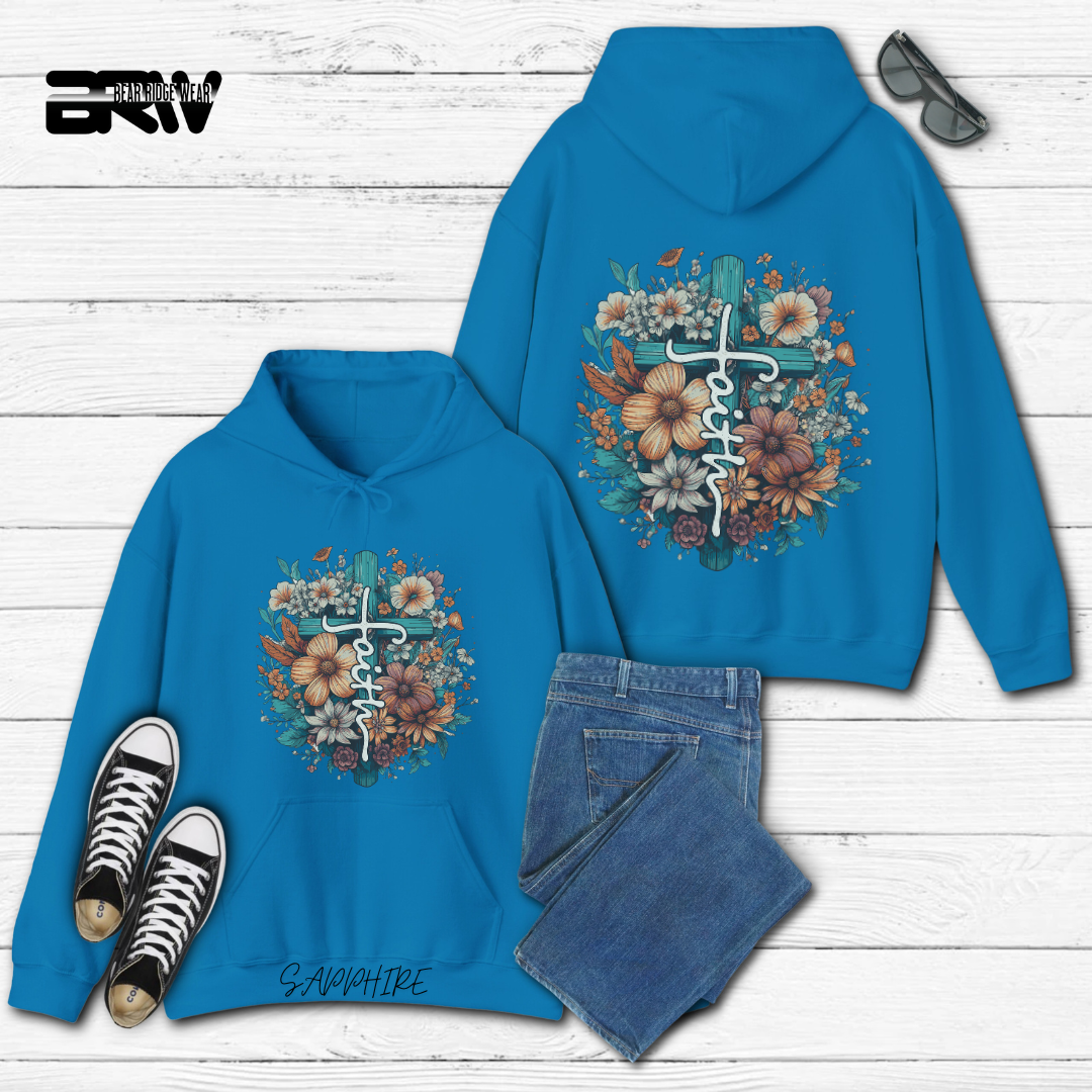 'Faith, Cross and Flower' Faith Hoodie
