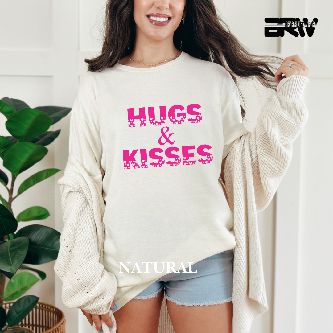 ‘Hugs and Kisses’ Pink Stroke Tee
