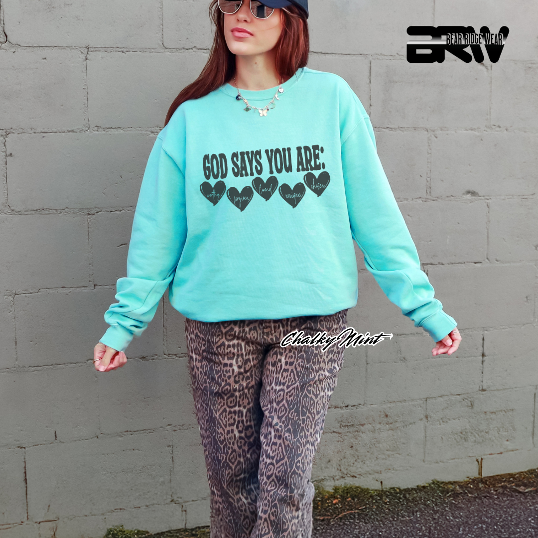 'God Says You Are' Faith Long-Sleeve Tee