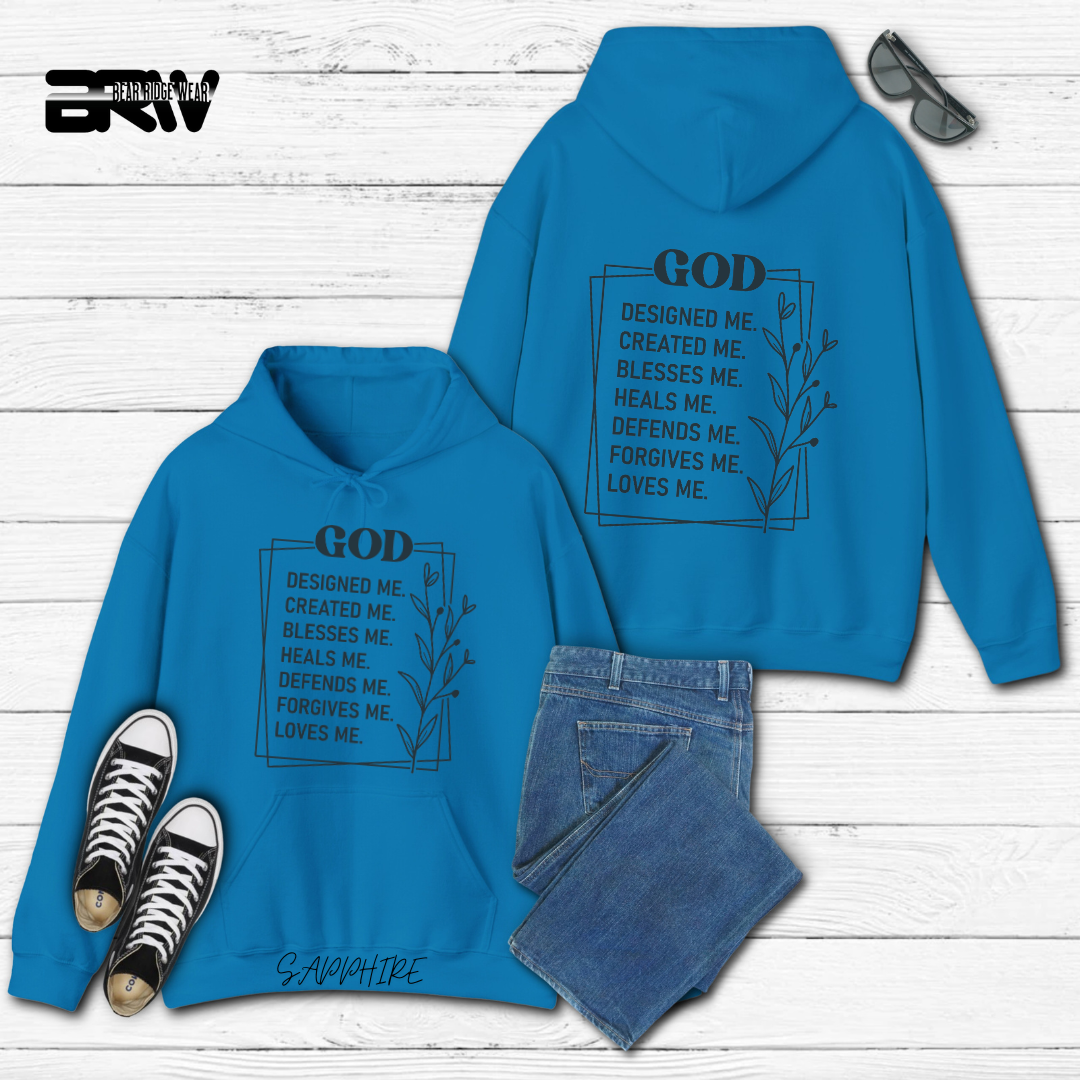 'God Designed, Created, Blesses, Heal Me' Faith Hoodie