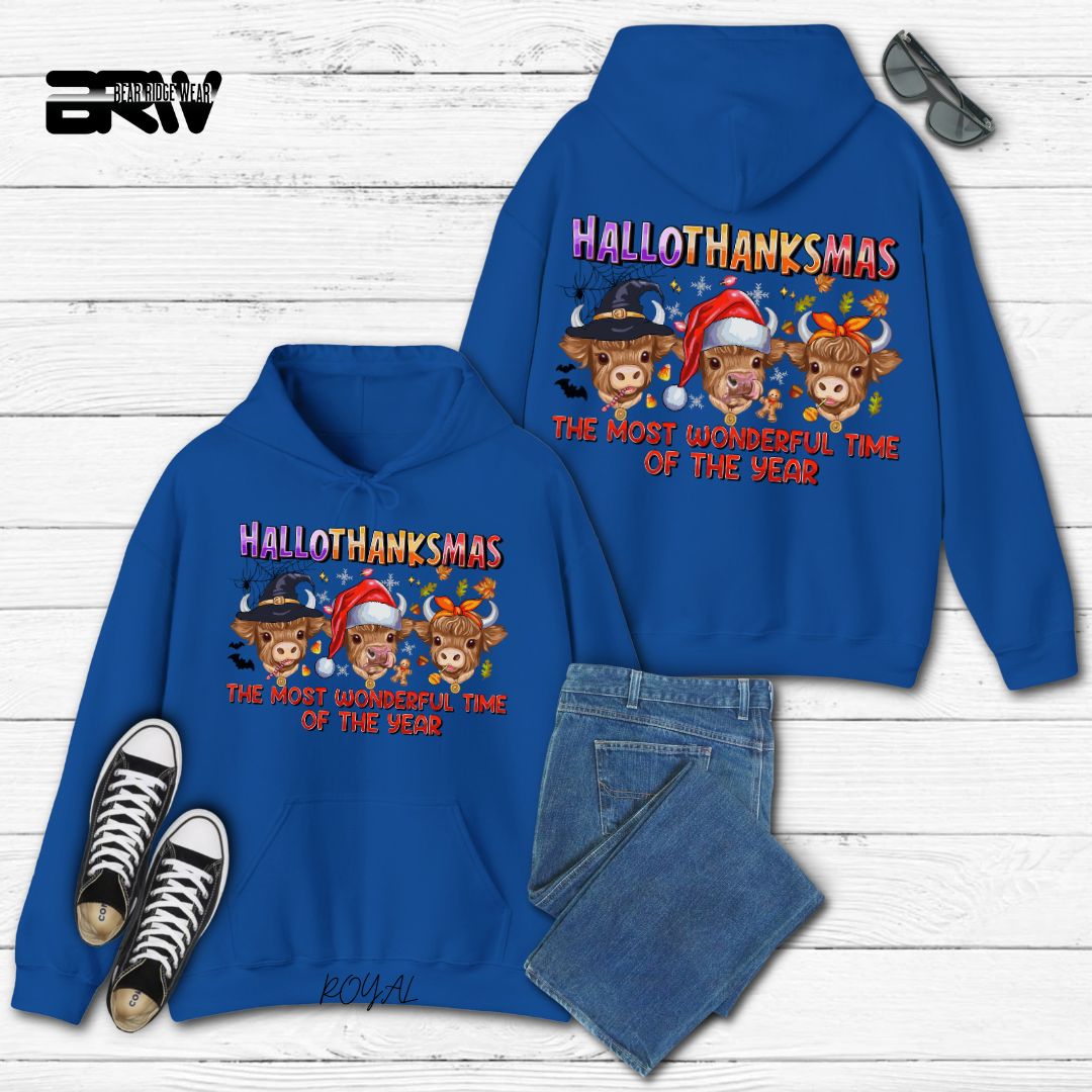 'Hallothanksmas Cow'  Fall Hoodie