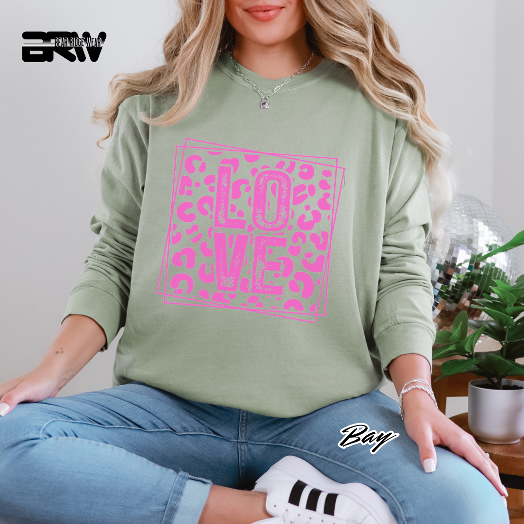 'Love' Leopard Long Sleeve Tee