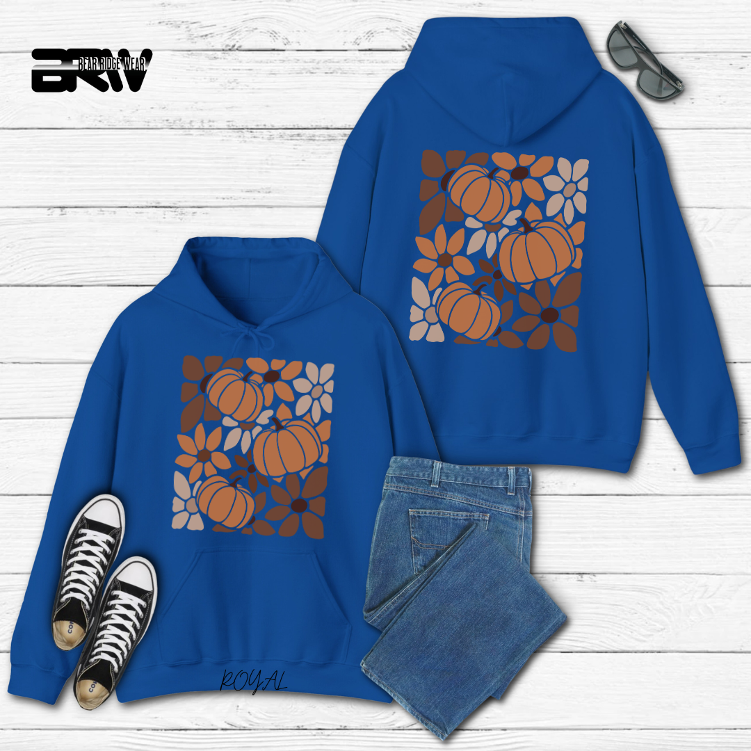 'Boho Floral Pumpkin' Fall Hoodie