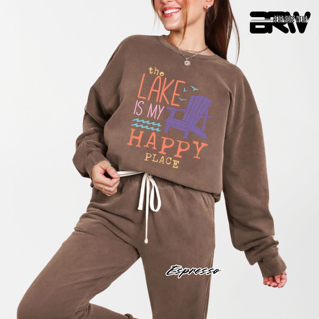 'The Lake Is My Happy Place' Summer Crewneck Sweatshirt