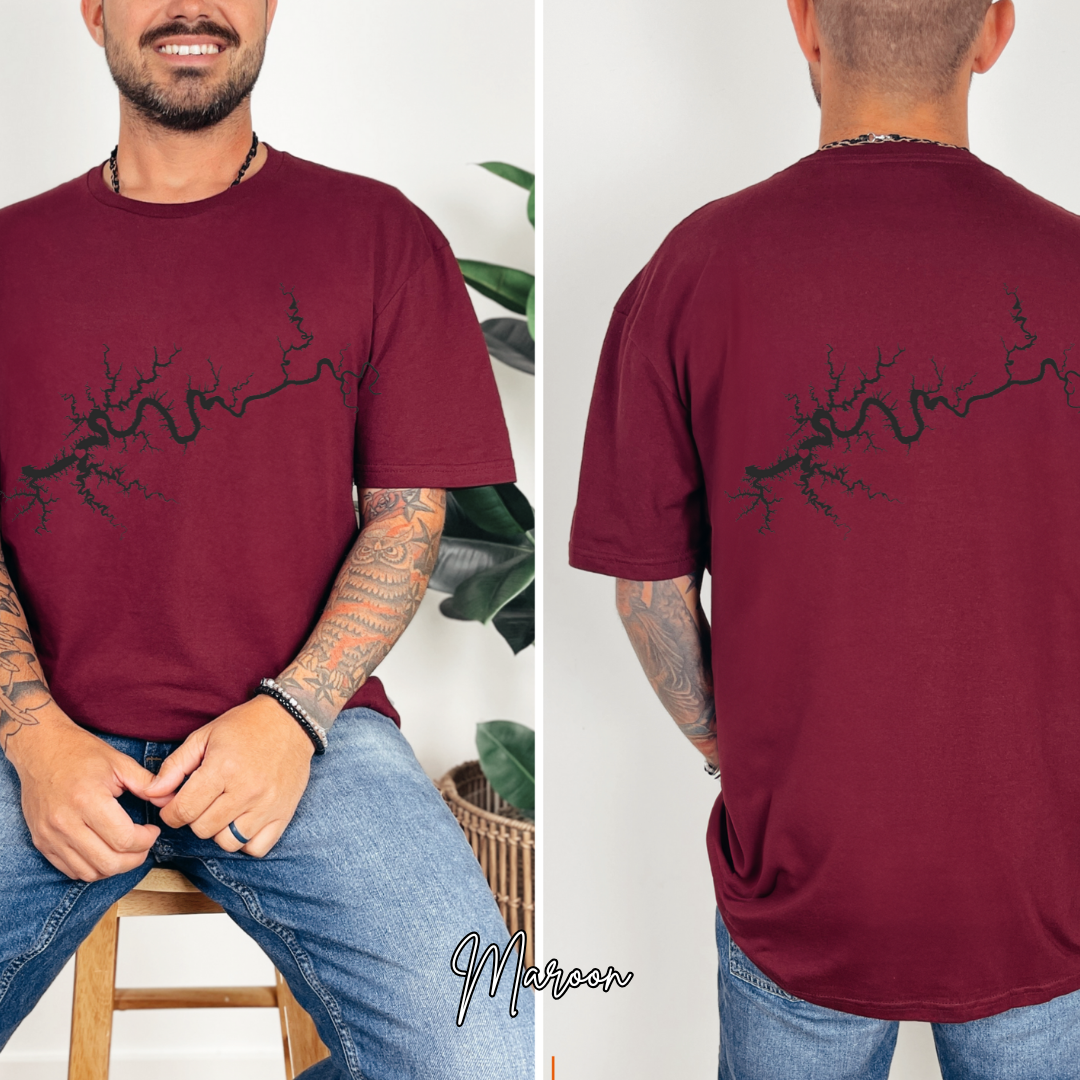 "Lake Cumberland Map" T-Shirt