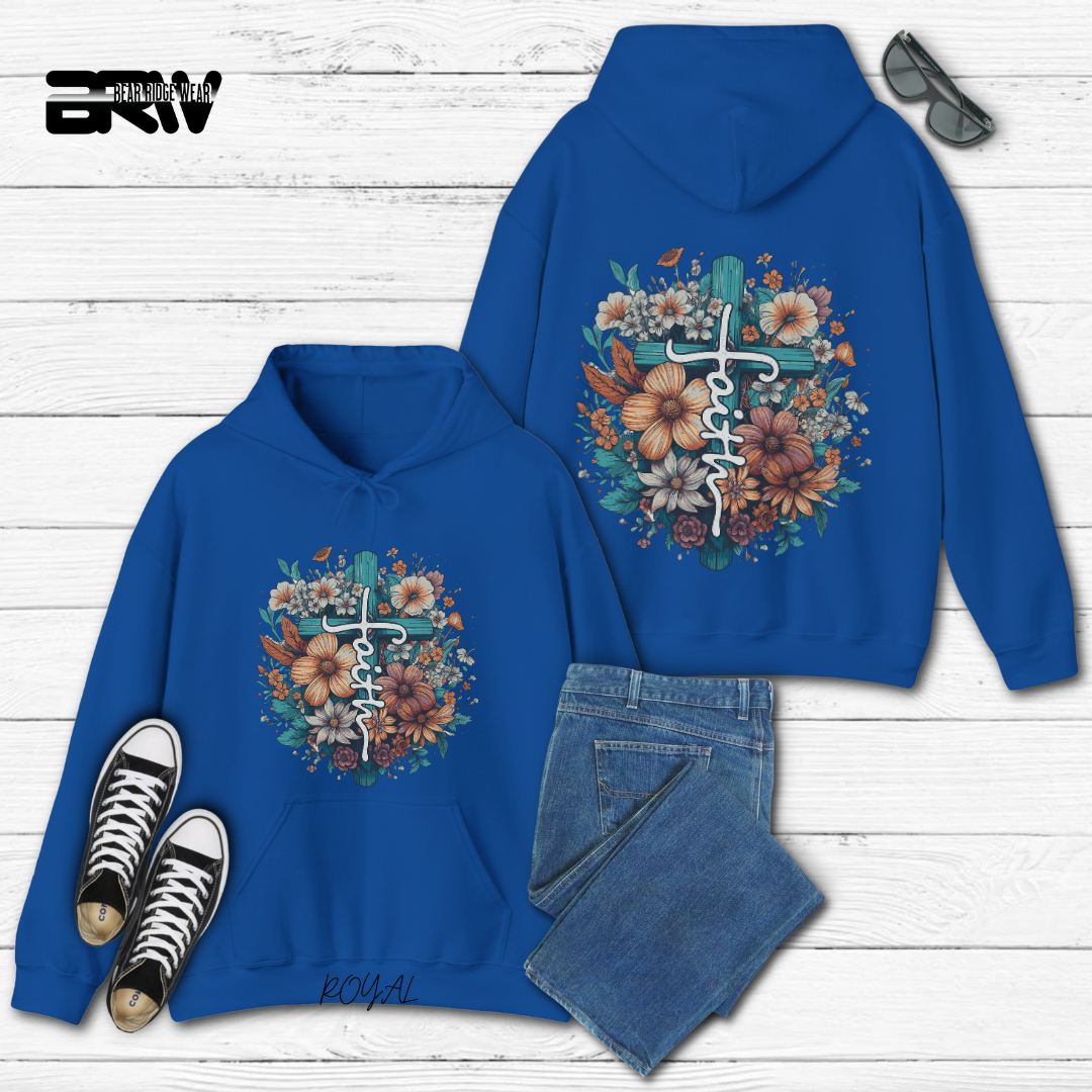 'Faith, Cross and Flower' Faith Hoodie