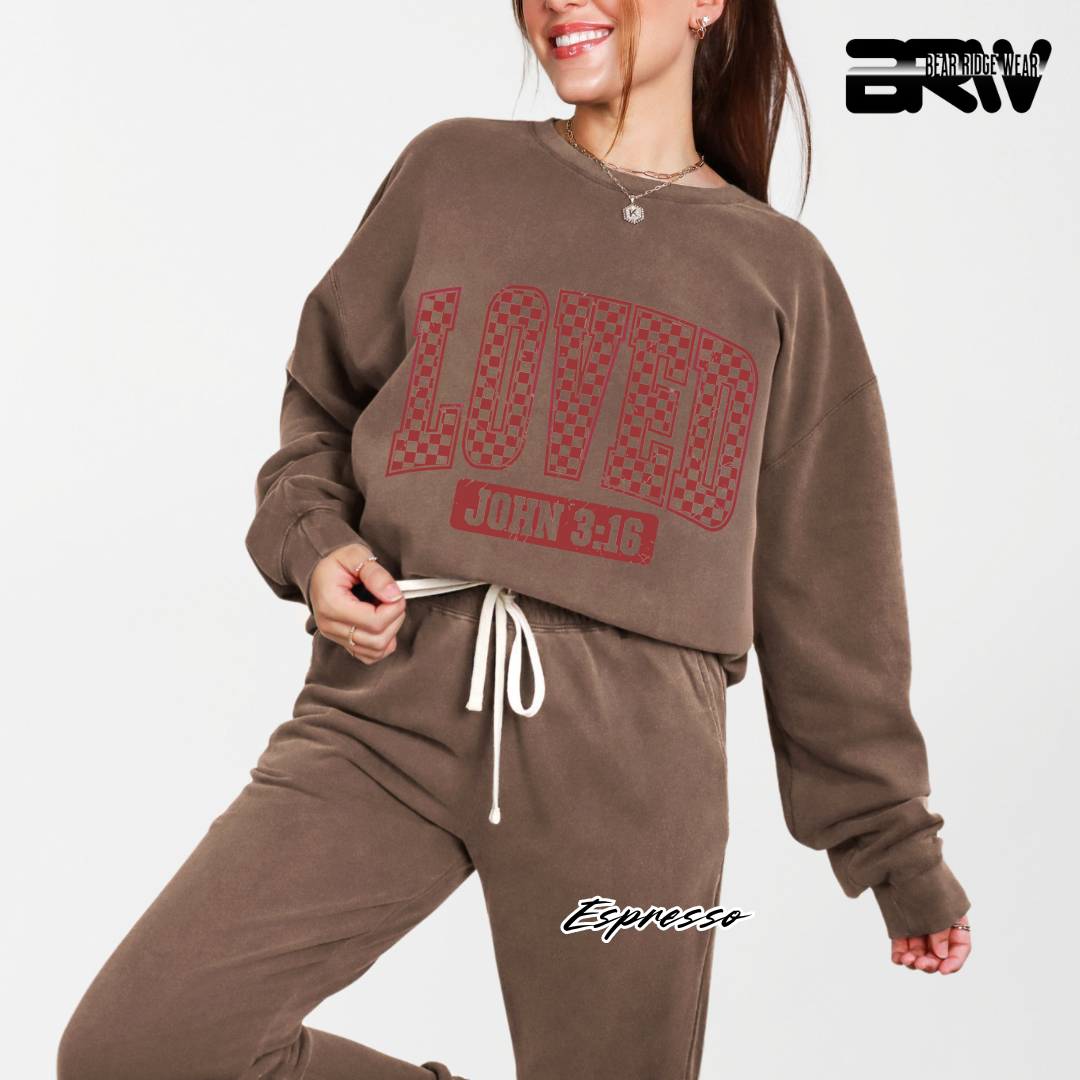 'Loved, John 3:16' Faith Crewneck Sweatshirt