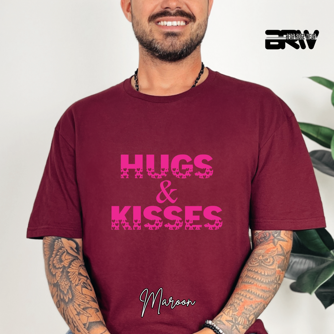 ‘Hugs and Kisses' Pink Stroke T-Shirt