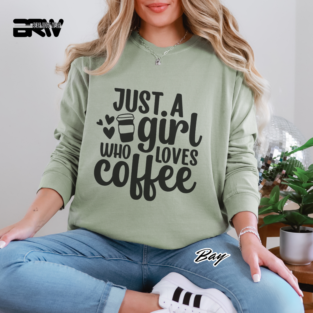 'Just A Girl Who Loves Coffee' Long Sleeve Tee