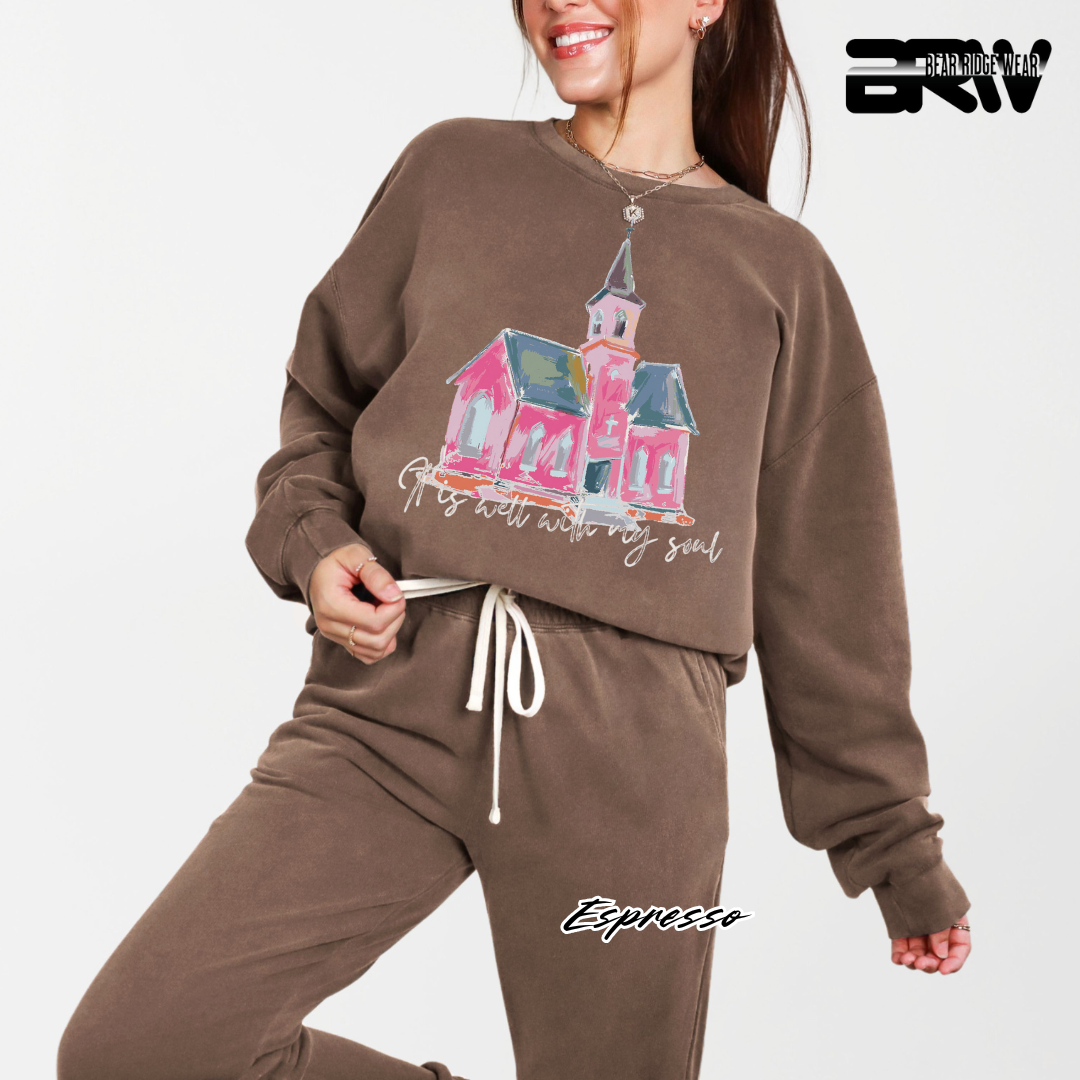'It Is Well With My Soul' Faith Crewneck Sweatshirt