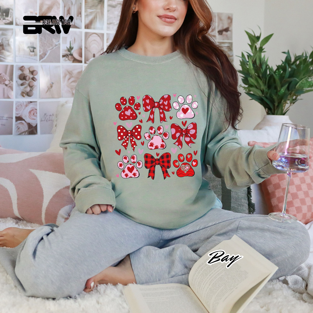 'Dog Paws and Ribbons' Long Sleeve Tee