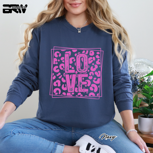 'Love' Leopard Long Sleeve Tee