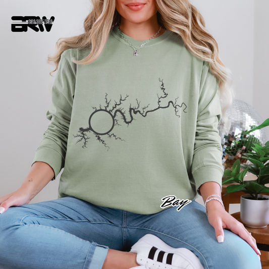 'Lake Cumberland Map' Long Sleeve Tee