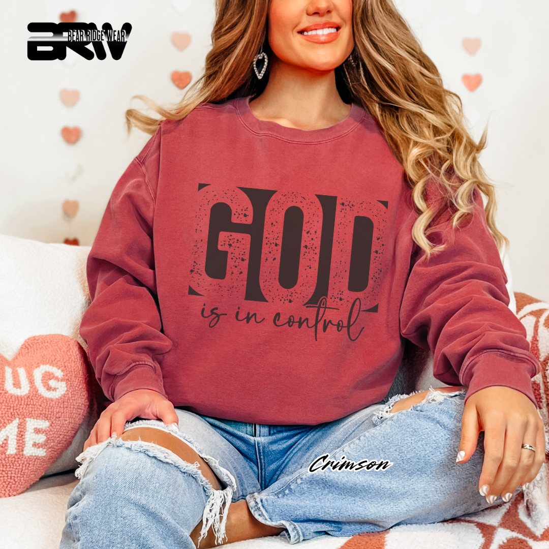 'God Is In Control' Faith Crewneck Sweatshirt