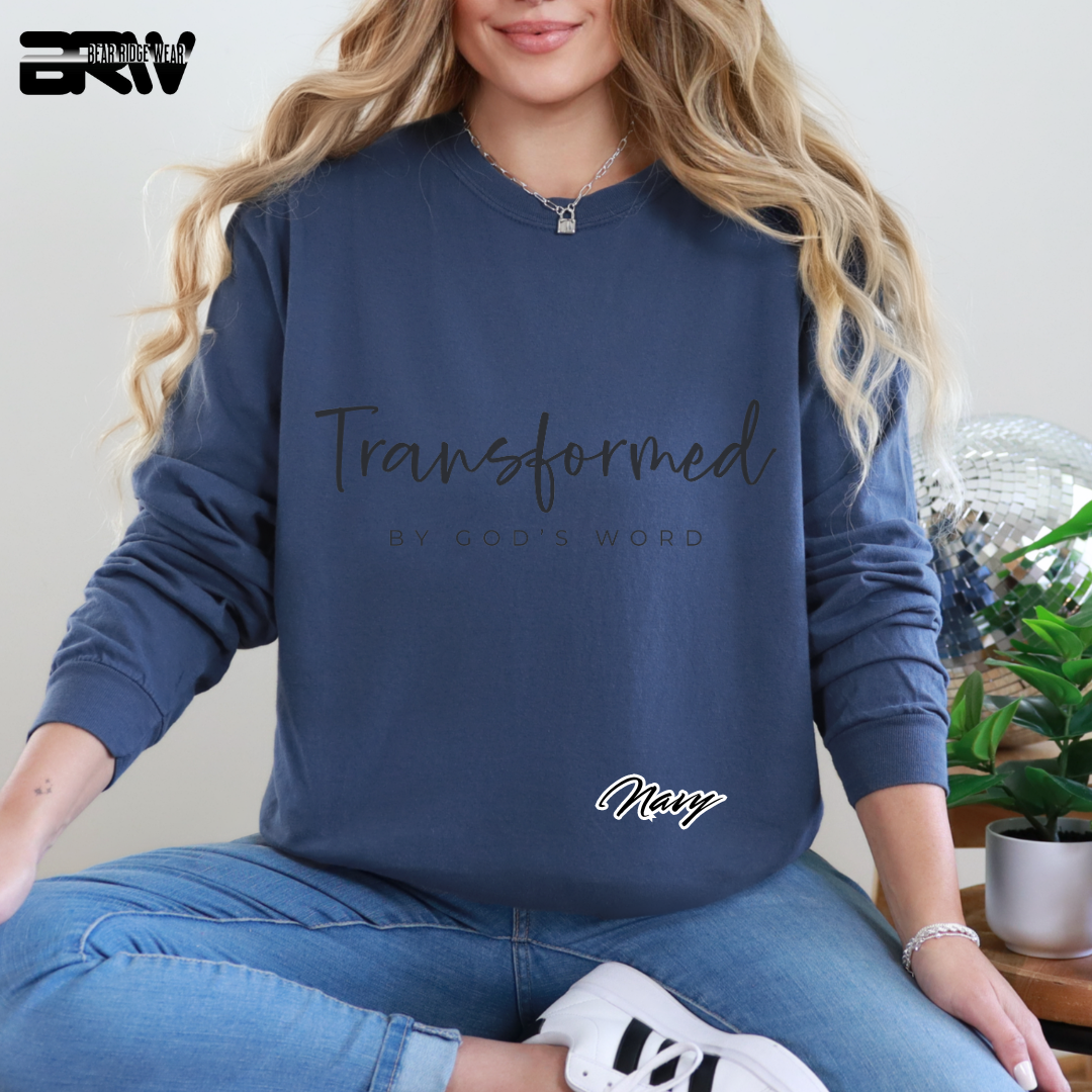 'Transformed by God's Word' Long sleeve Faith Tee