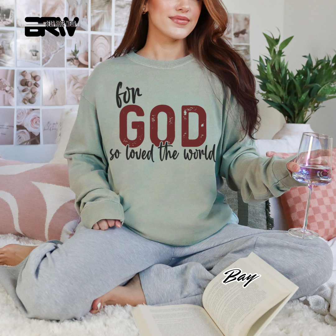 'For God So Loved The  World' Faith Long-sleeve Tees