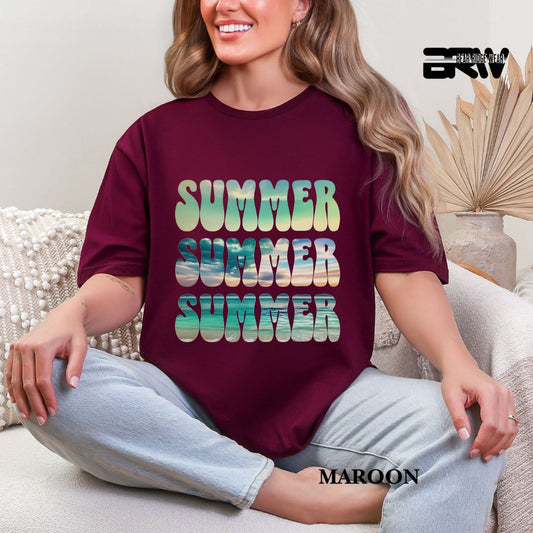 'Vibrant Summer Bubble Letter'  Summer Tee