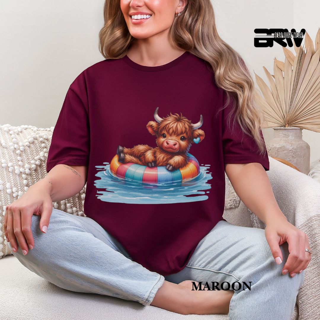 'Highland Cow-Float'  Summer Tee