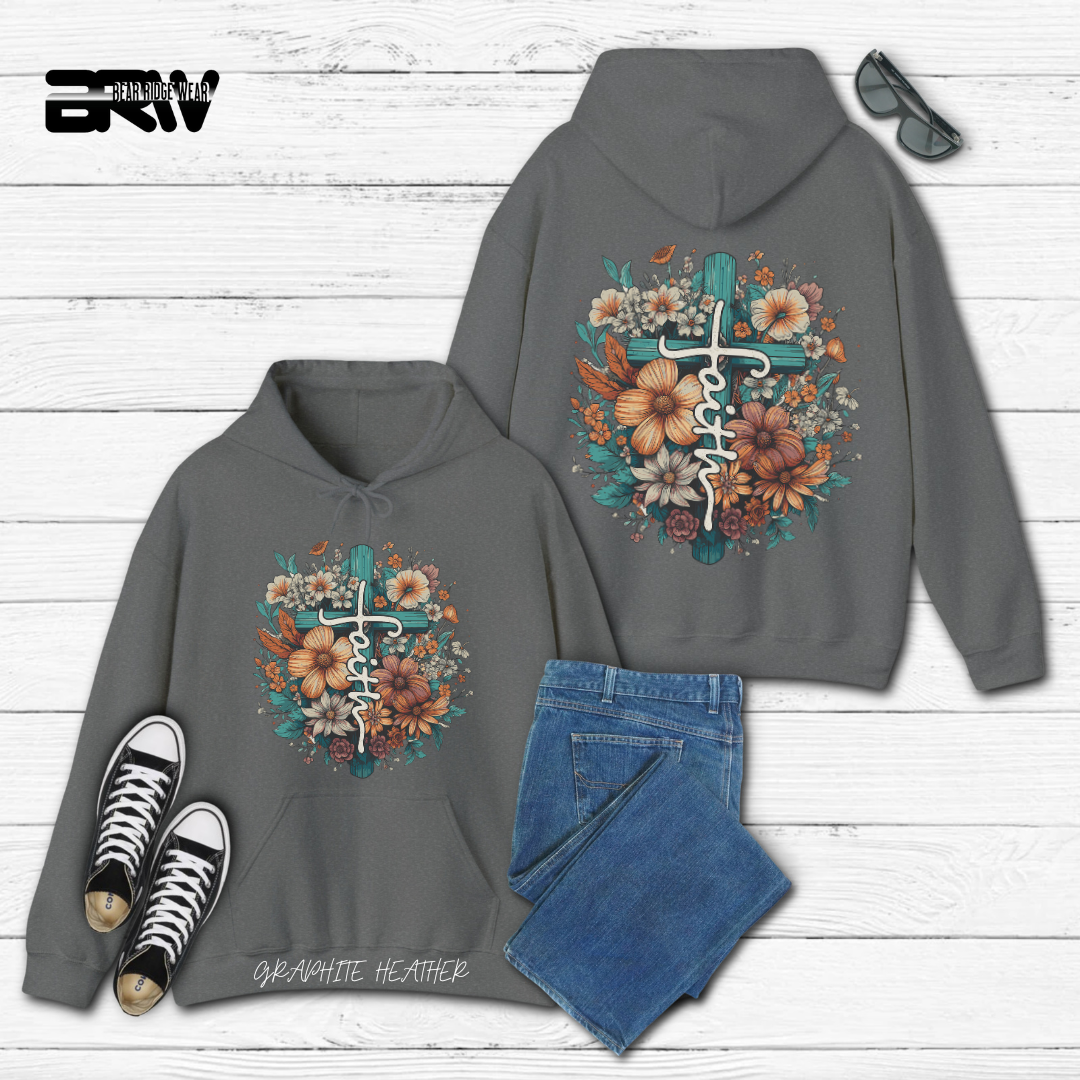 'Faith, Cross and Flower' Faith Hoodie