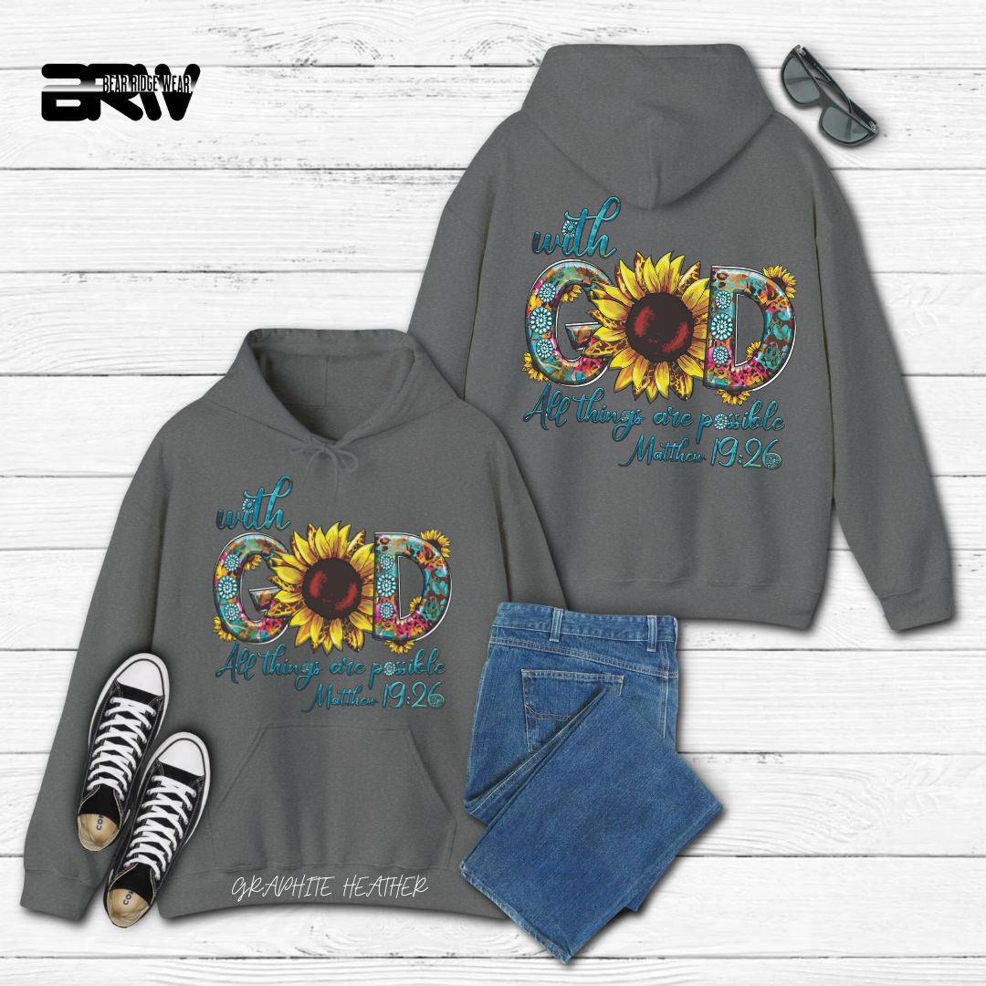 'With God All Things Are Possible'  Faith Hoodie
