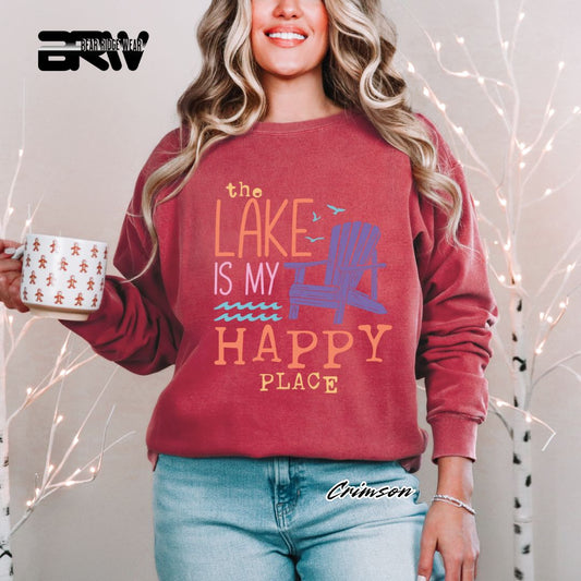 'The Lake Is My Happy Place' Summer Long-Sleeve Tee
