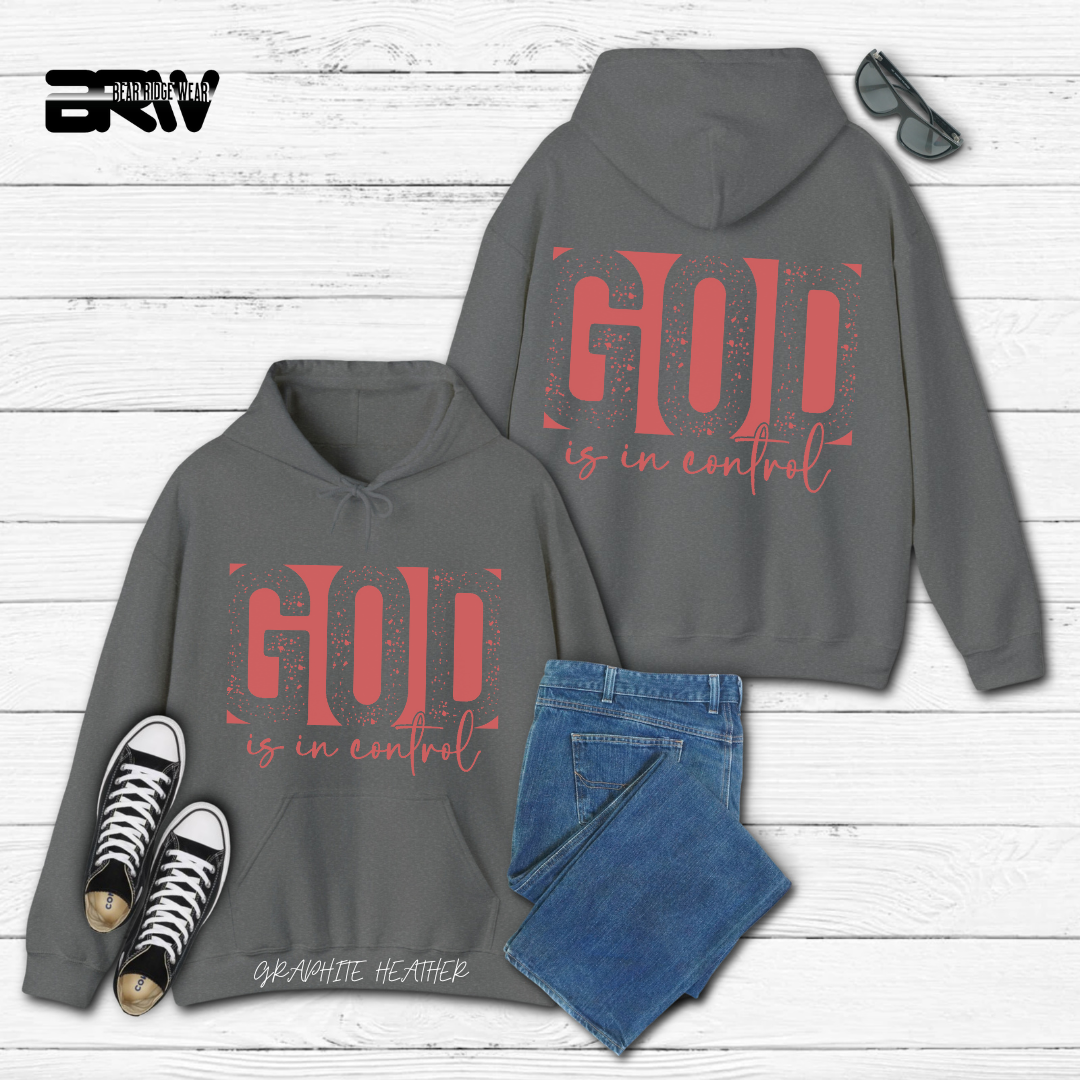 'God Is In Control' Pink Stroke  Faith Hoodie