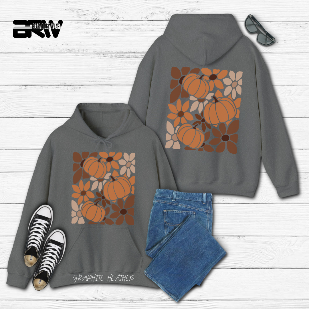 'Boho Floral Pumpkin' Fall Hoodie