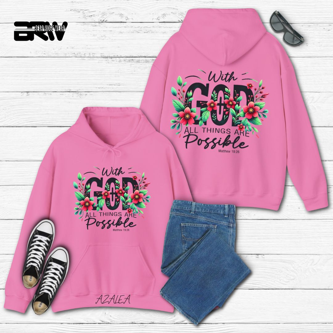'With God All Things Are Possible'  Faith Hoodie