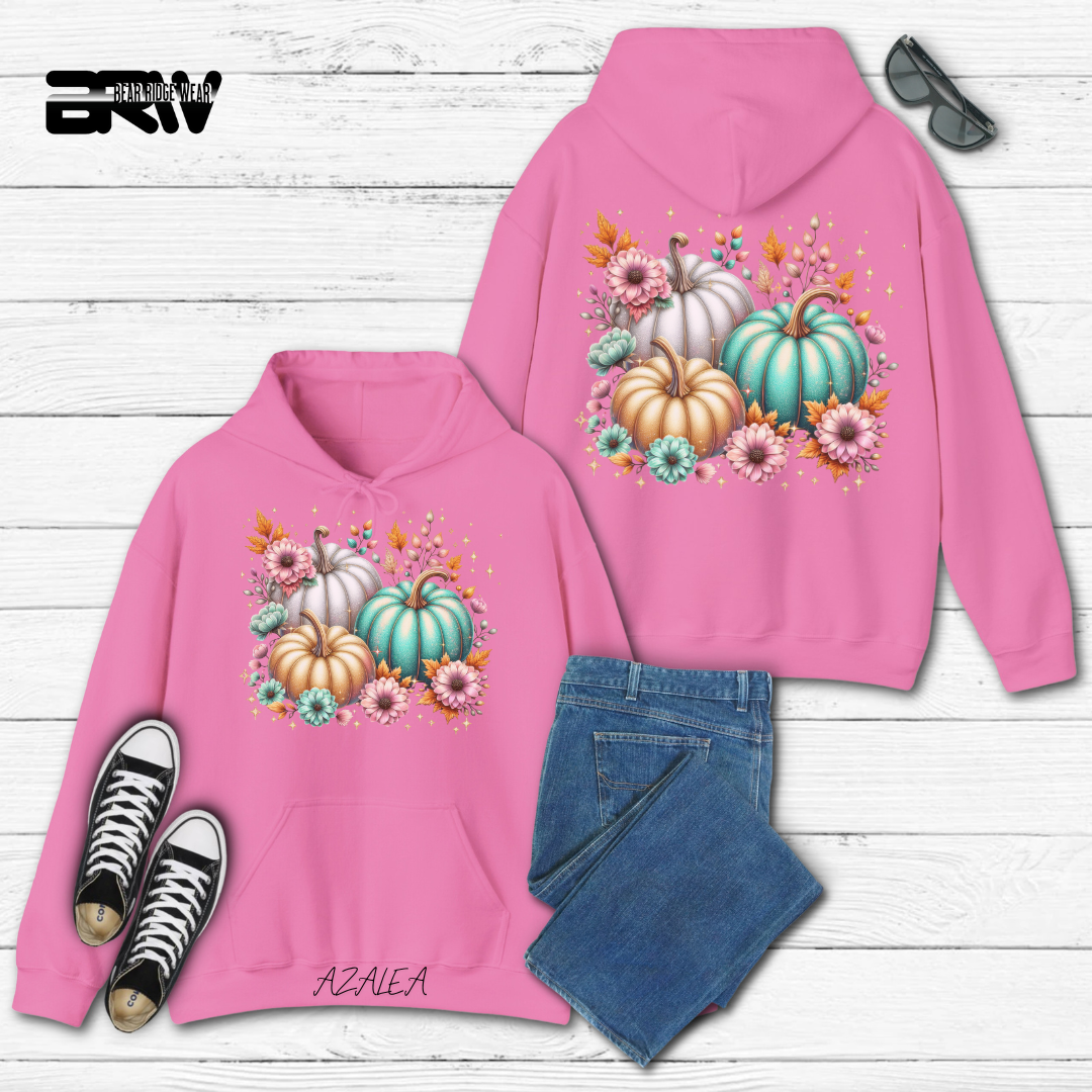 'Floral Shimmering Pumpkin' Fall Hoodie