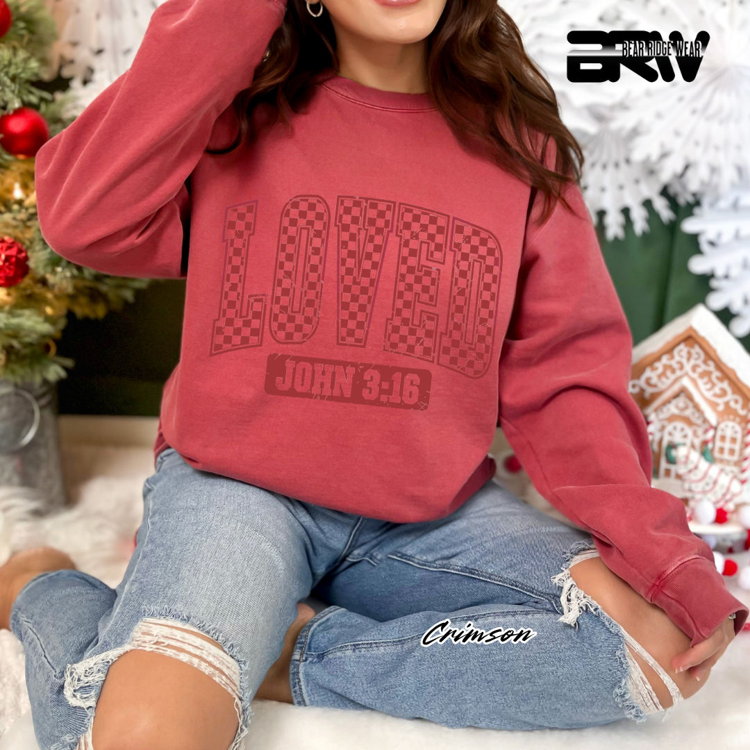 'Loved, John 3:16' Faith Crewneck Sweatshirt