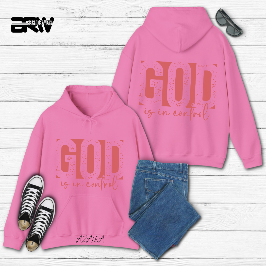 'God Is In Control' Pink Stroke  Faith Hoodie
