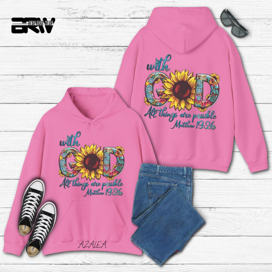 'With God All Things Are Possible'  Faith Hoodie