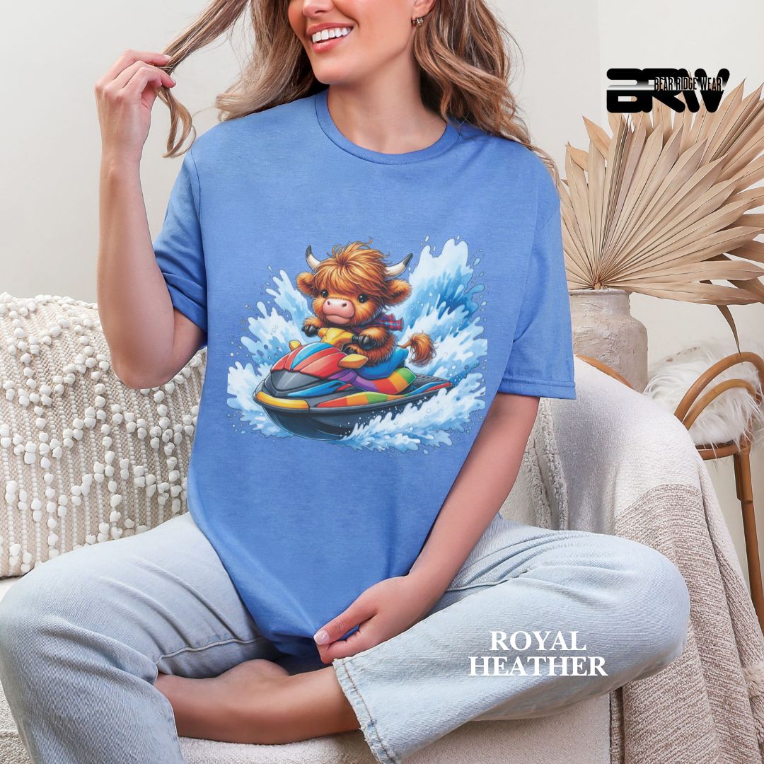 'HHighland Cow-Ski Mobile' 2 Summer Tee