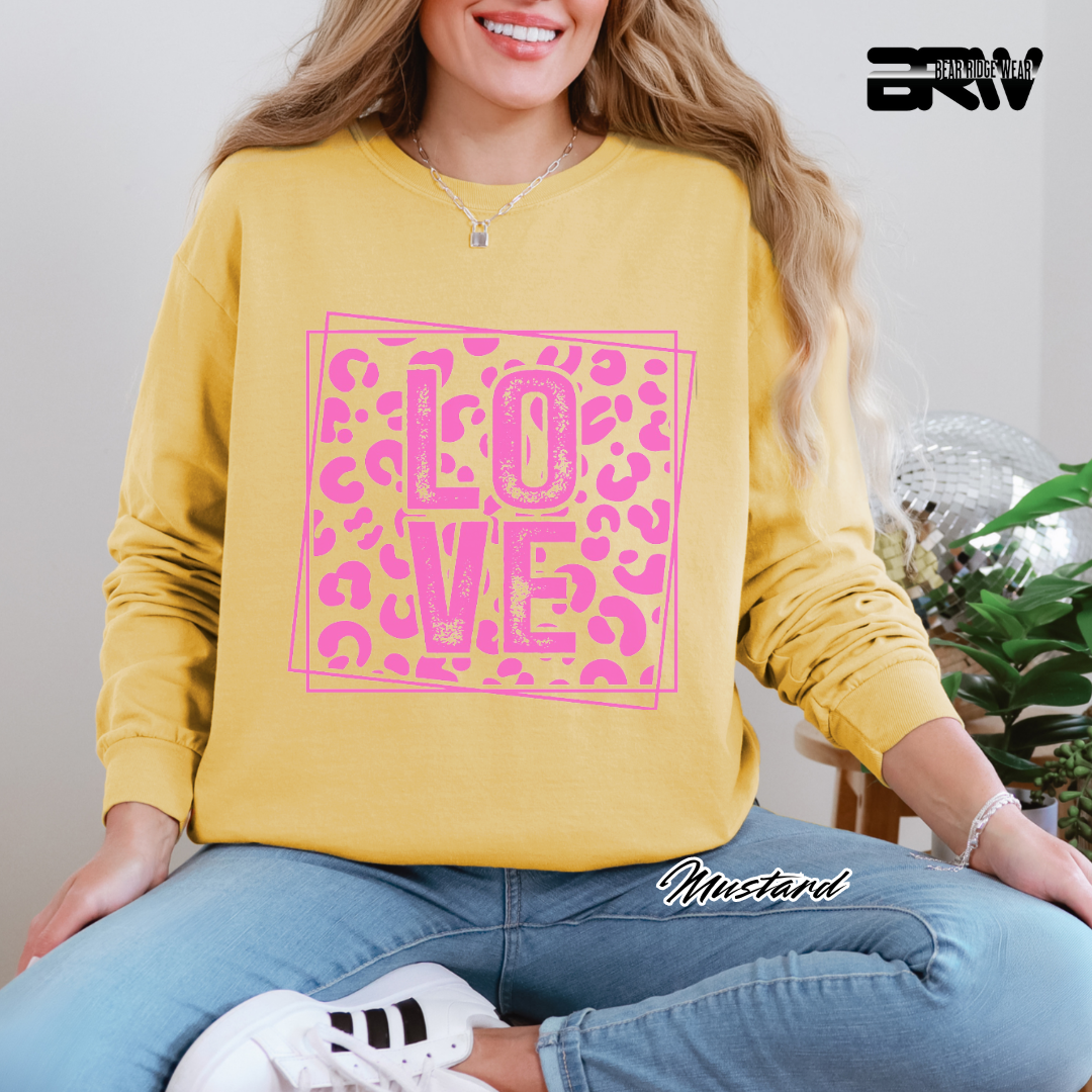 'Love' Leopard Long Sleeve Tee