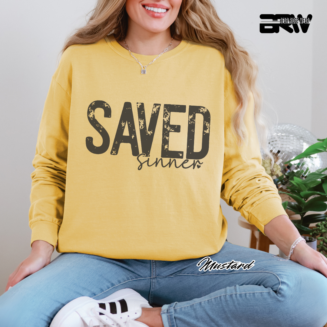 'Saved Sinner' Long Sleeve Faith Tee