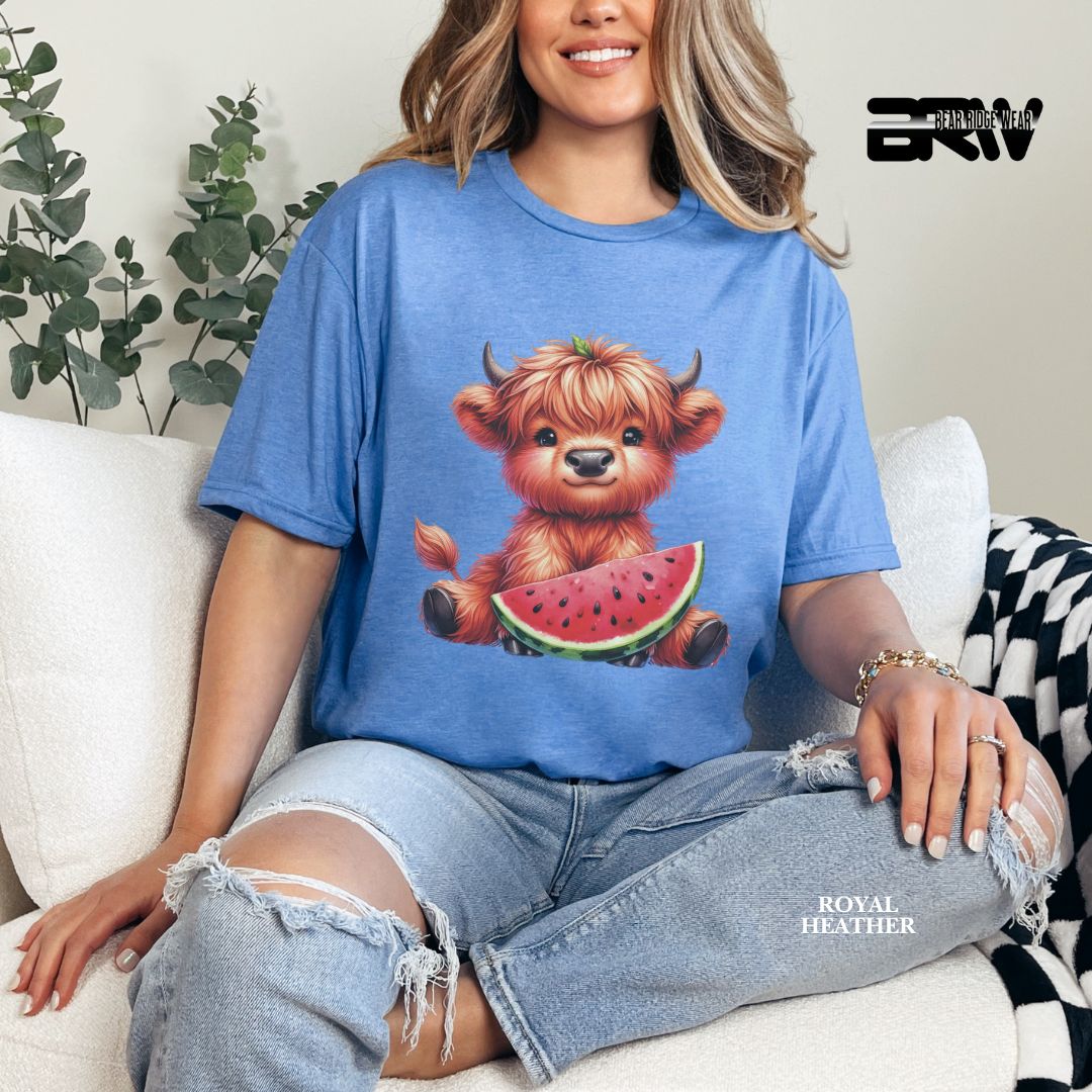 'Highland Cow-Watermelon' 2 Summer Tee