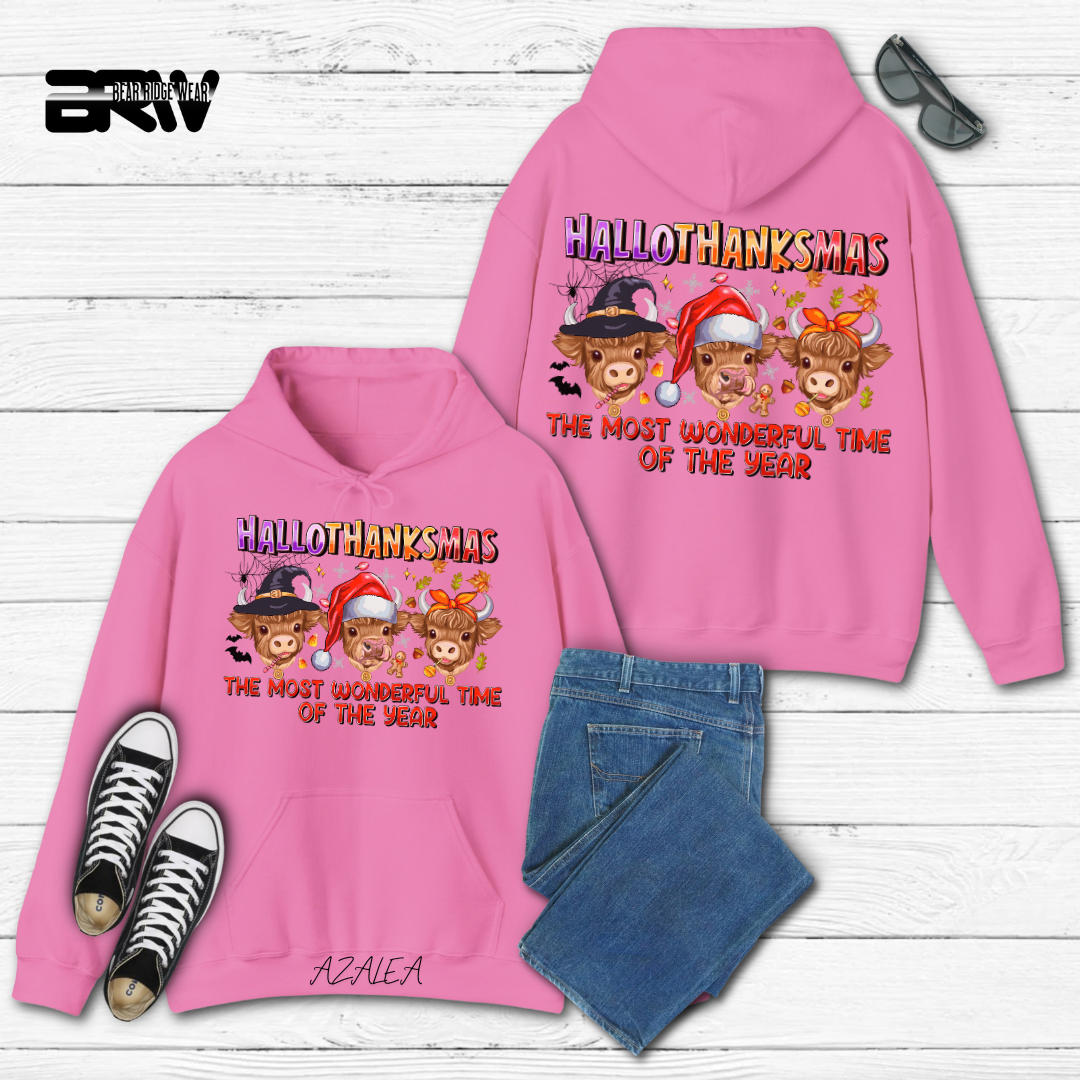 'Hallothanksmas Cow'  Fall Hoodie