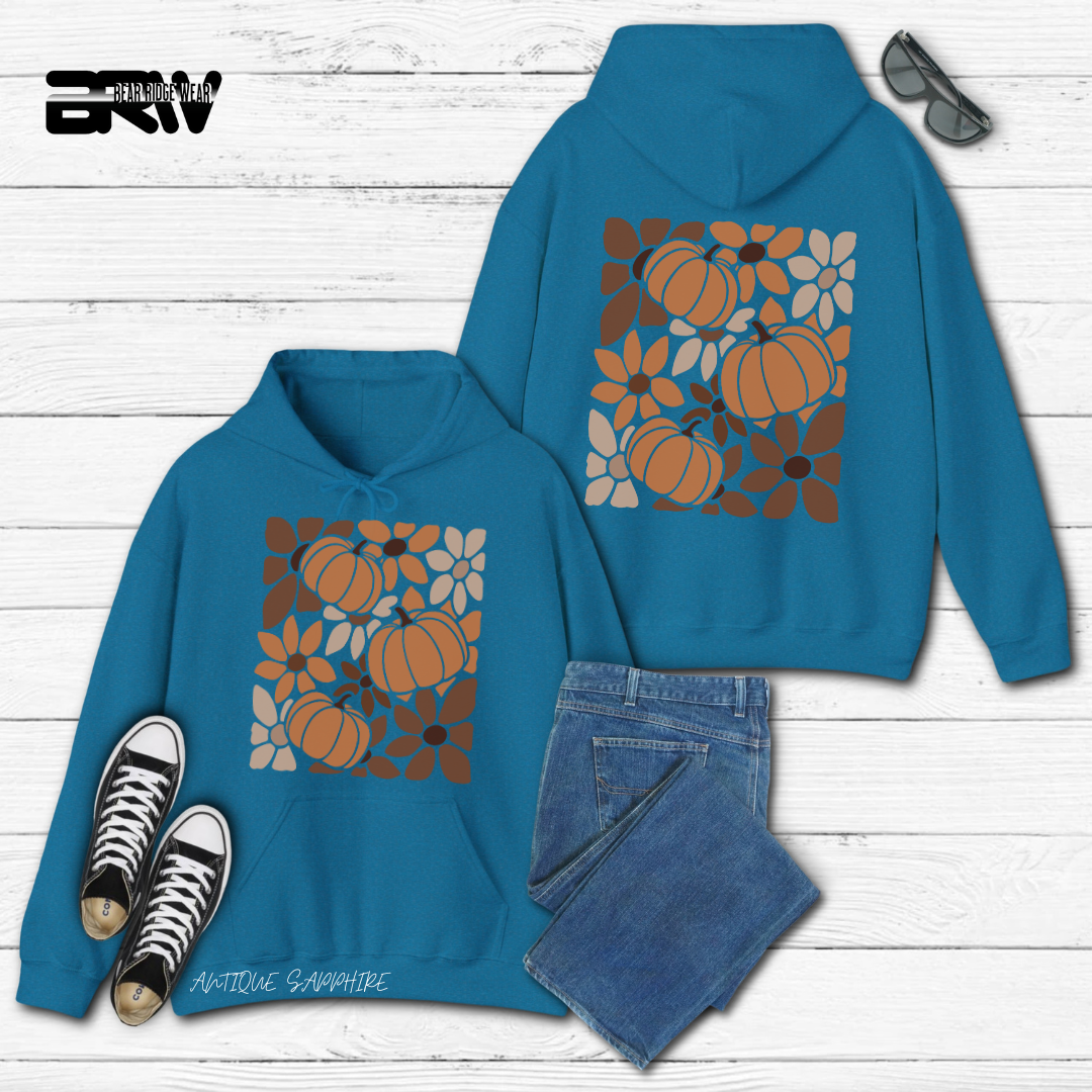 'Boho Floral Pumpkin' Fall Hoodie