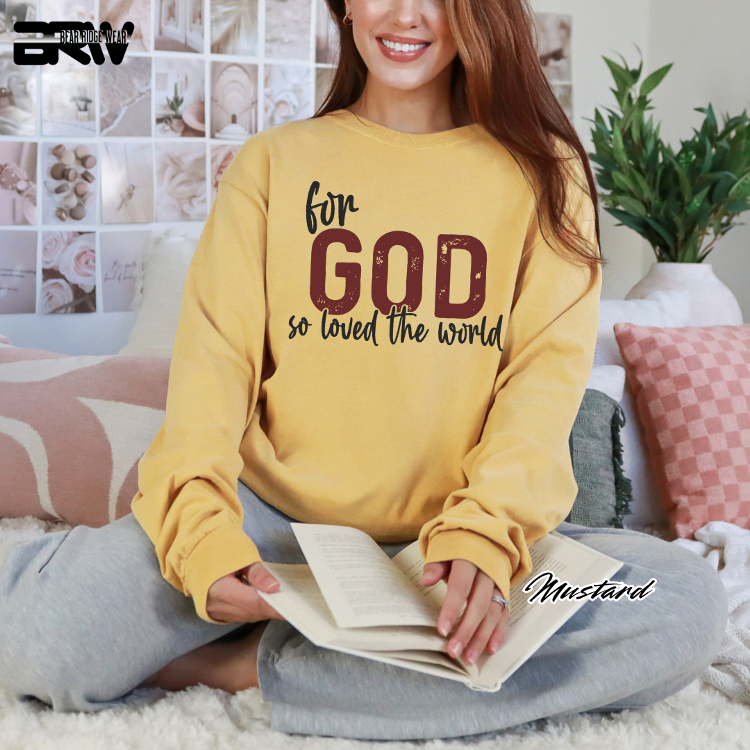 'For God So Loved The World' Faith Long-sleeve Tee
