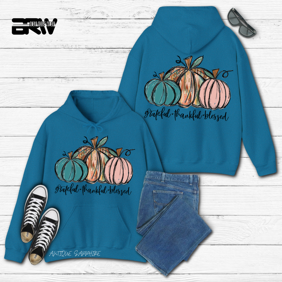 'Grateful Thankful Blessed'  Fall Hoodie