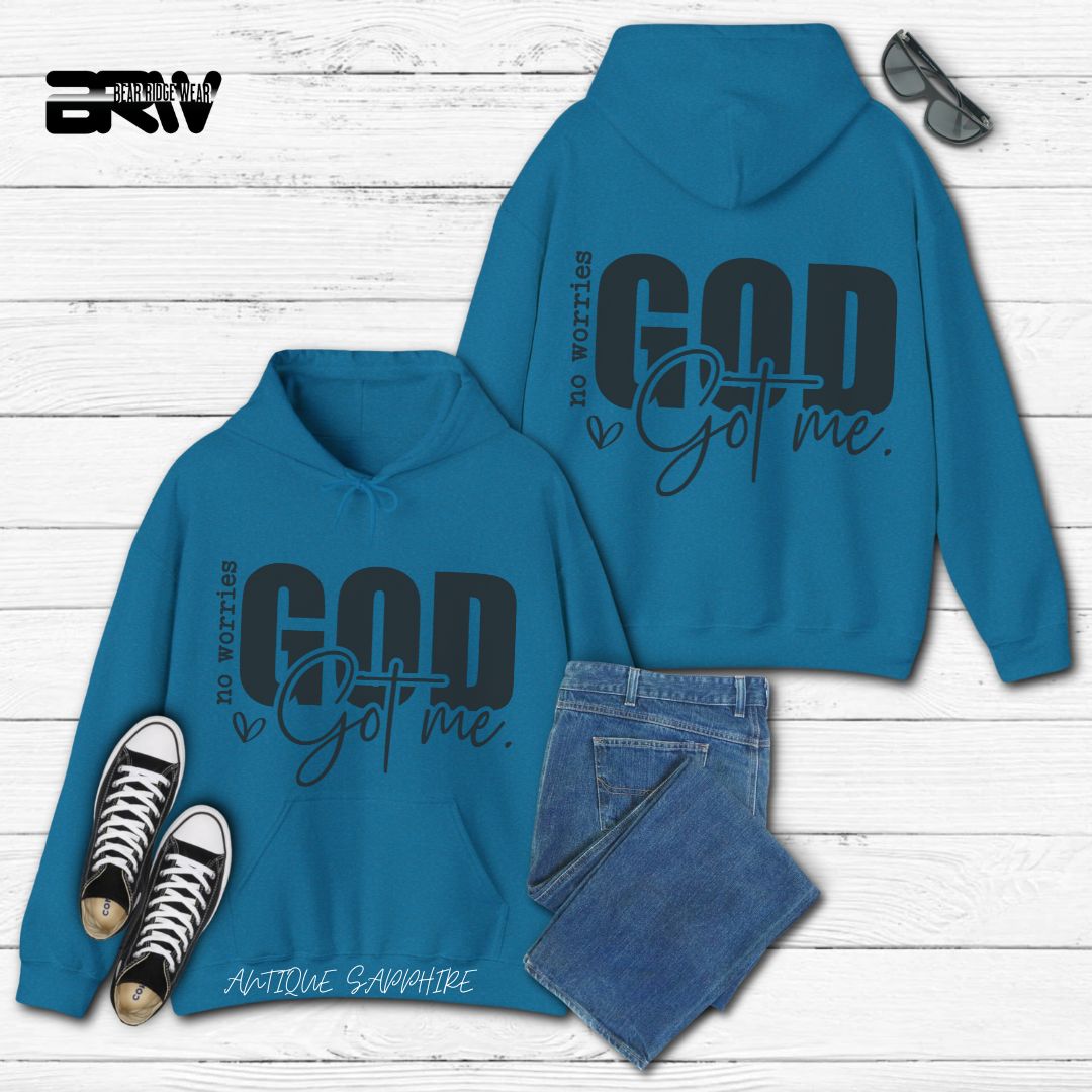 'No Worries God Got Me'  Faith Hoodie