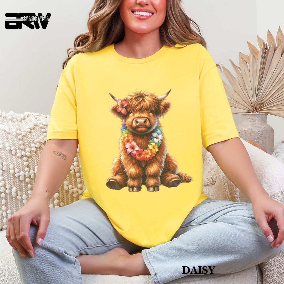 'Highland Cow- Lei'  Summer Tee