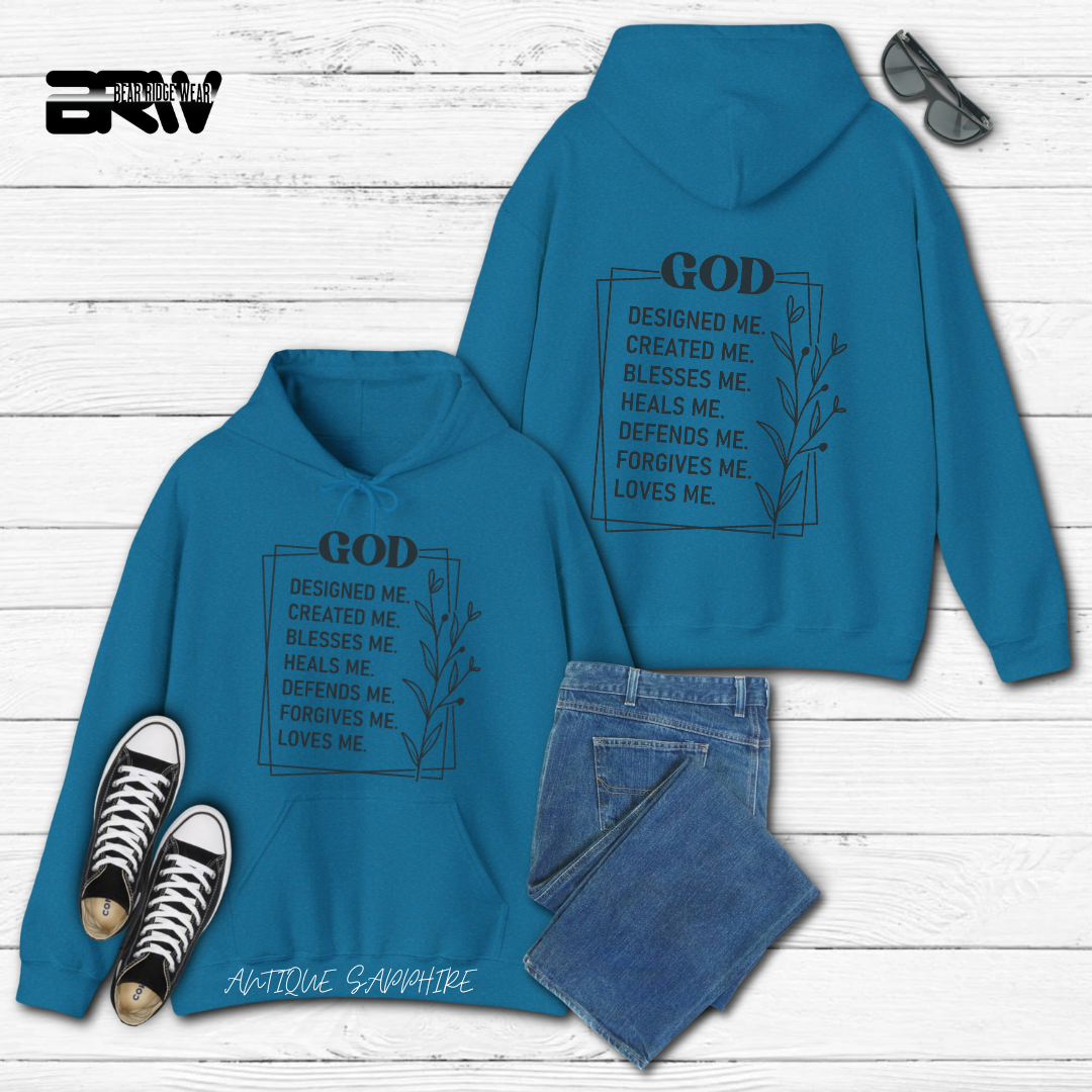 'God Designed, Created, Blesses, Heal Me' Faith Hoodie