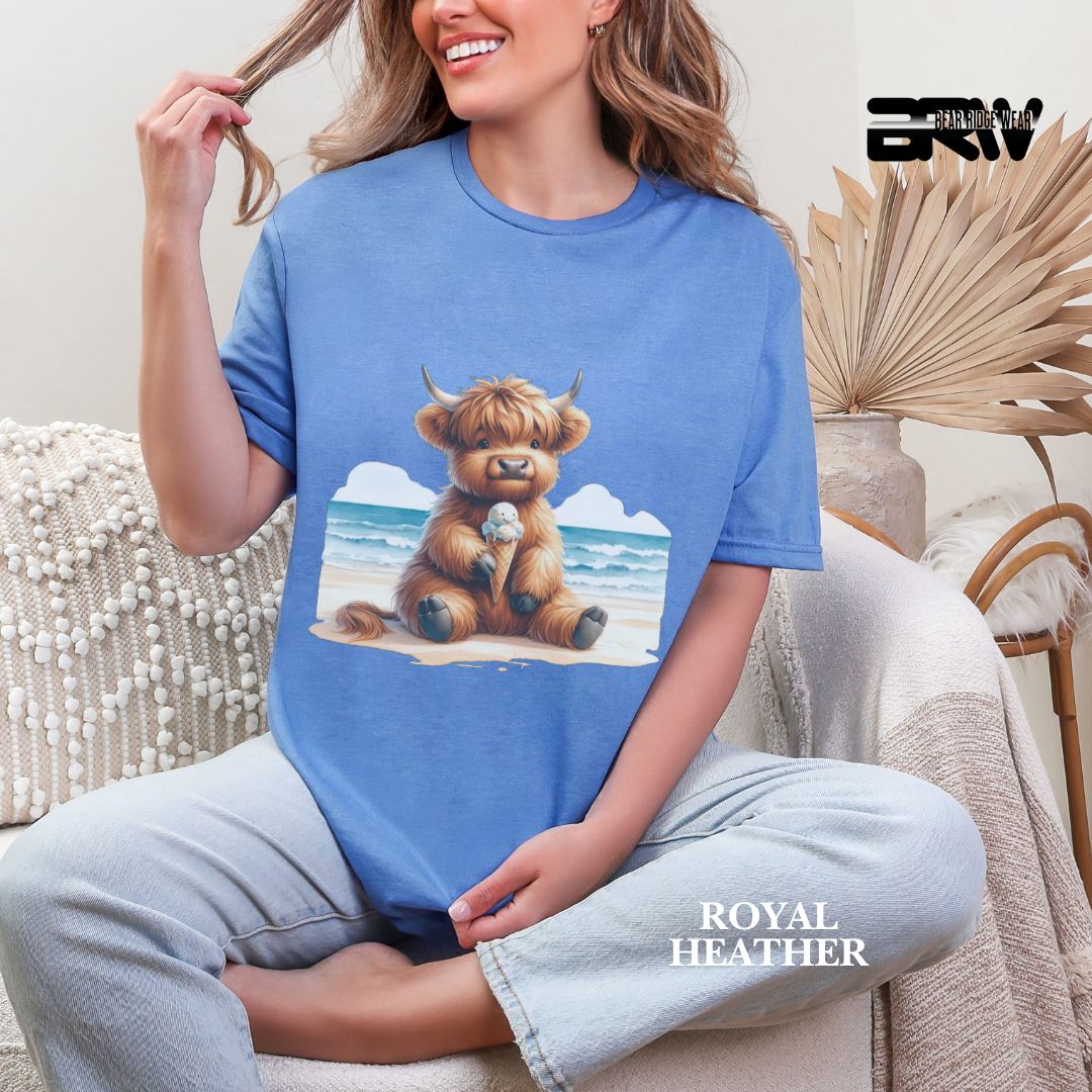 'Highland Cow-Ice Cream' 2 Summer Tee